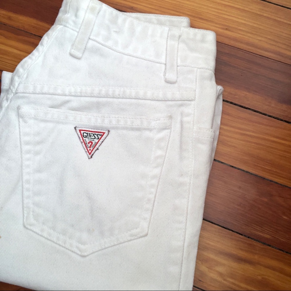 Vintage Guess High Waisted Jeans in White